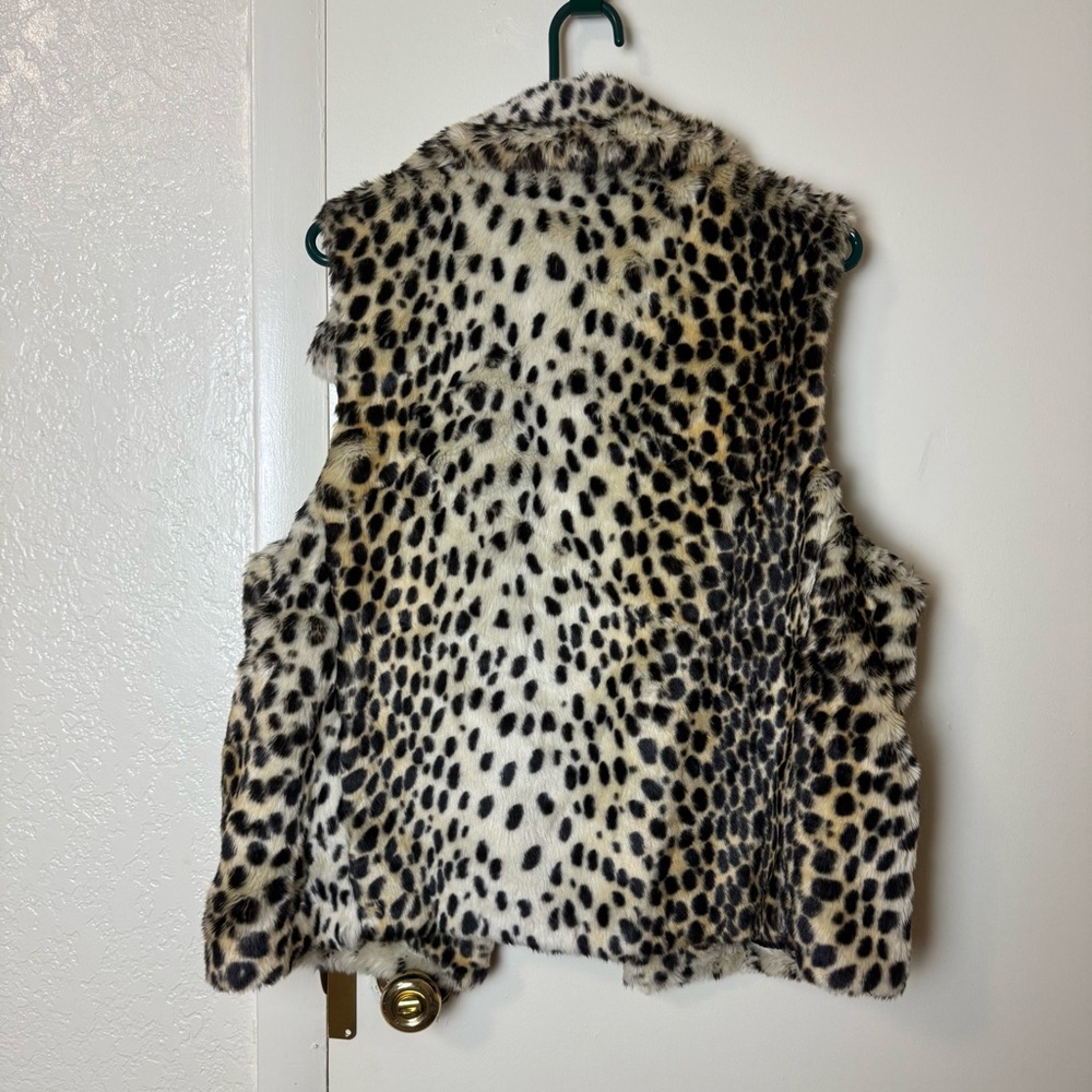 Gianni Bini Leopard Print Faux Fur Vest Size M - Picture 5 of 8